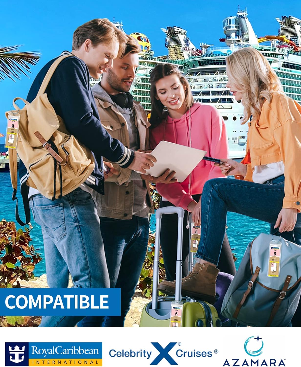 NTONPOWER Travel Power Strip, Travel Essentials, Cruise Essentials 3 Outlets 4 USB Ports(2 USB C), 4FT Wrapped Around Extension Cord for Travel Cruise Ship Beach Vacation Essentials White