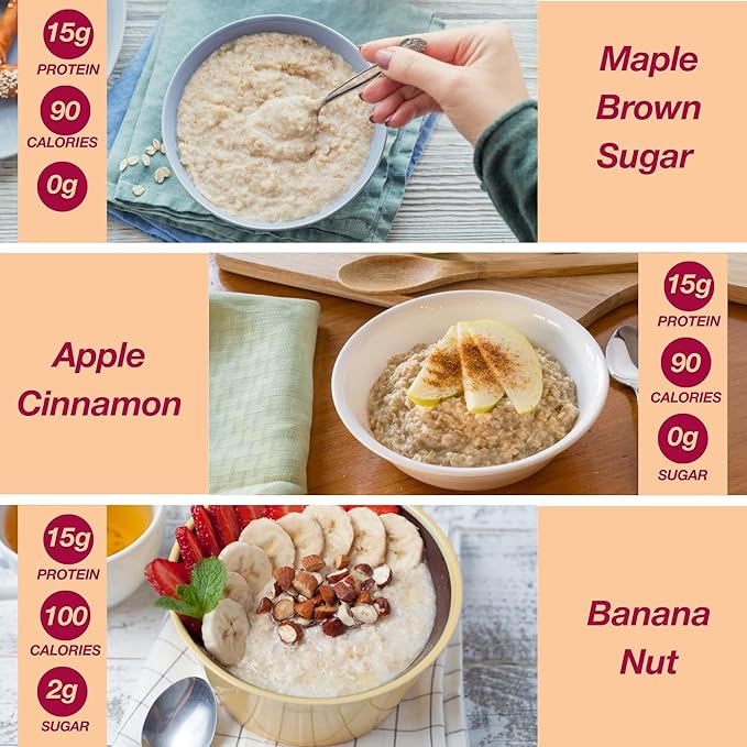 ProtiDIET Avena Proteica Pack Variedad - Manzana Canela, Maple Azúcar Moreno y Banana Nuez miniatura 3