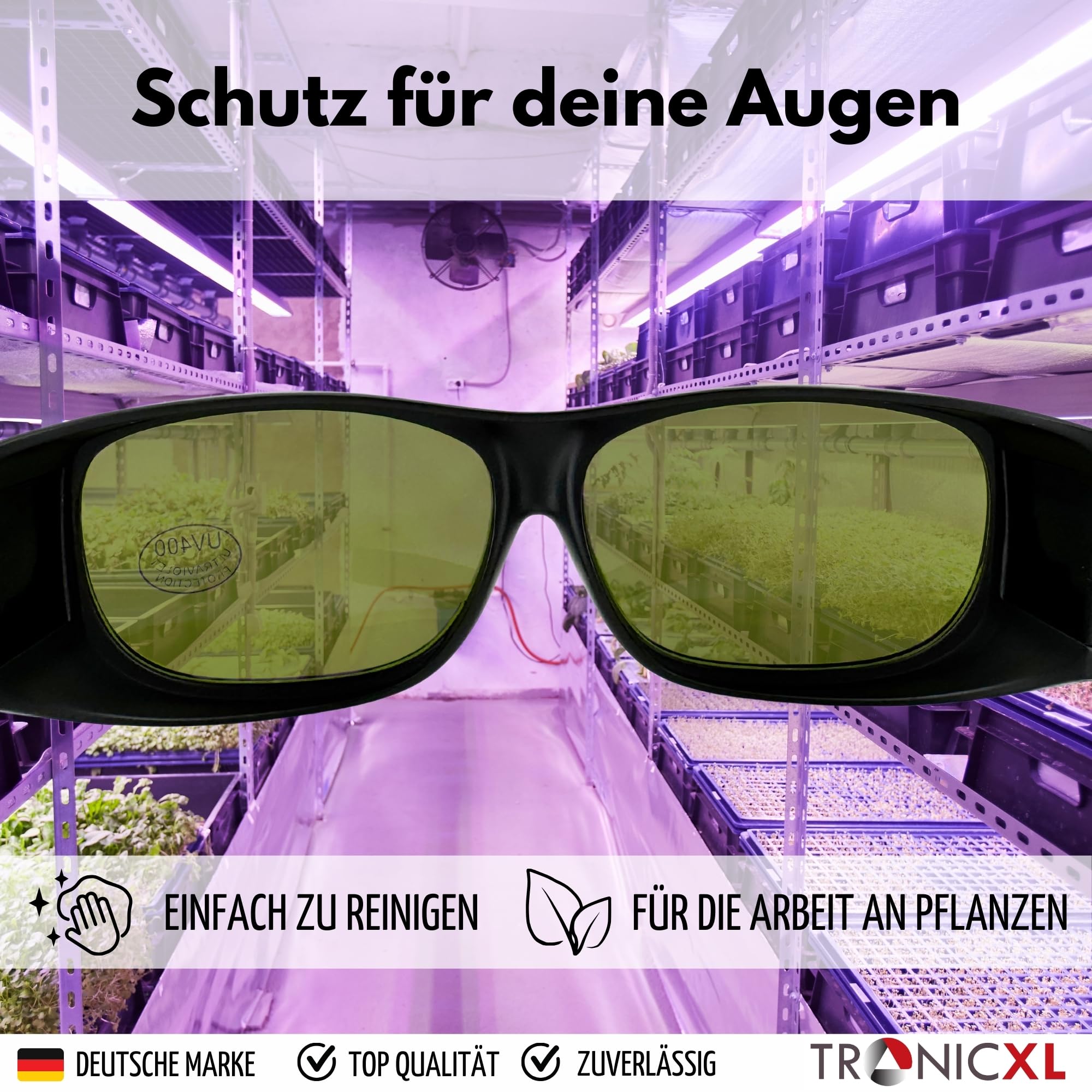 TronicXL Zubehör Set passend für Growbox Schutzbrille Mikroskop Schere für Growing Eigenanbau Zelt Geschenkidee Geschenk Idee