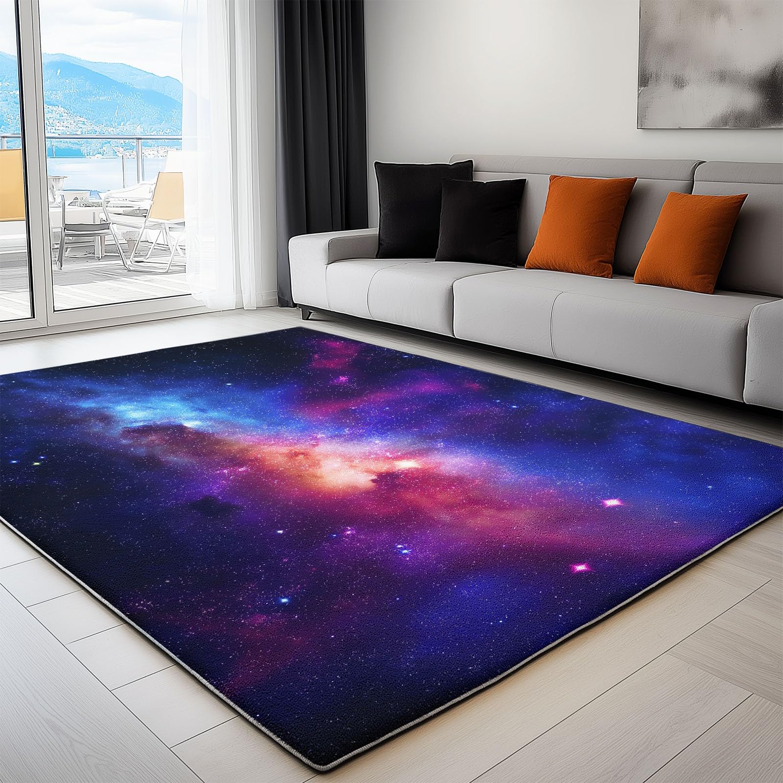 Tapis de salon lavable 140x200 antidérapant pour chambre et cuisine