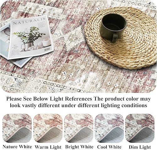 Miniatura 5 de RUUGME Alfombra lavable de 2 pies 6 x 12 pulgadas, alfombra vintage de cocina, resistente a las manchas, para sala de estar, dormitorio, cuarto de