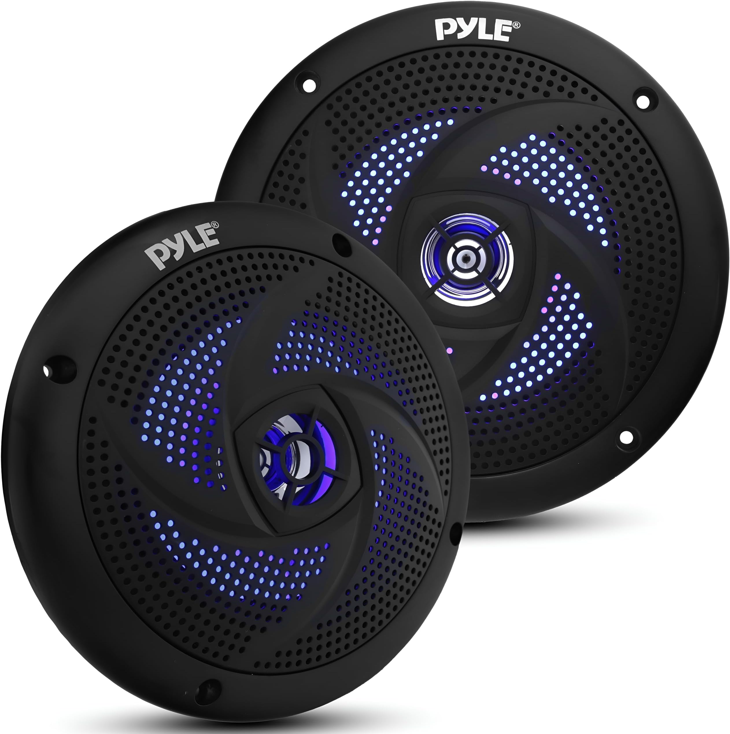 Pyle Embedded Type, Fully Waterproof, 2-Way Full Range Speaker, Double Cone Marine Speaker, 5.25 Inch, Round, Maximum Output 180 W, Rated Output ...