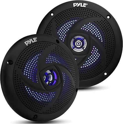 Pyle Marine Speakers - Sistema de sonido estéreo de audio para exteriores de 5.25 pulgadas, resistente al agua y a la intemperie, de 2 vías, con