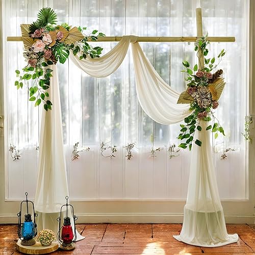 Miniatura 5 de MDS - Paquete de 2 paneles (30 pulgadas de ancho x 30 pies de largo) para arco de boda, tela traslúcida de gasa para boda, ceremonia, recepción,