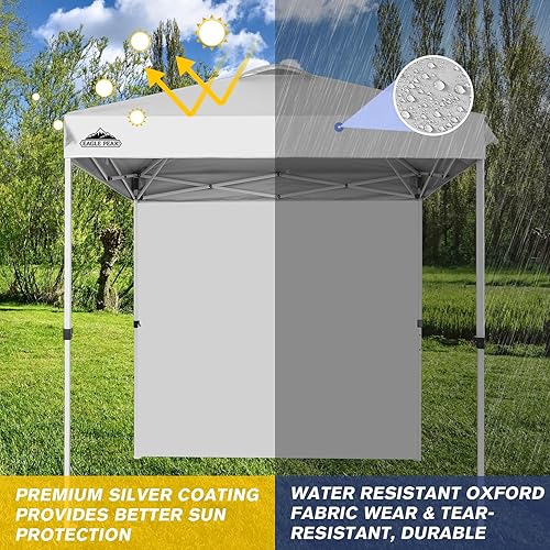 Miniatura 27 de EAGLE PEAK - Tienda de campaña desplegable con toldo, 1 pared lateral, fácil de montar, tienda para eventos, protección solar para exteriores, bolsa