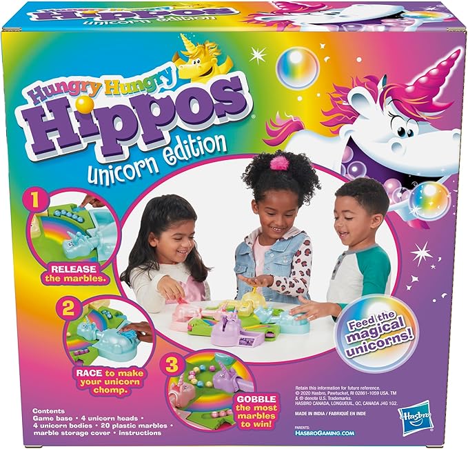 Juego de mesa Hungry Hungry Hippos Edición Unicornio miniatura 3