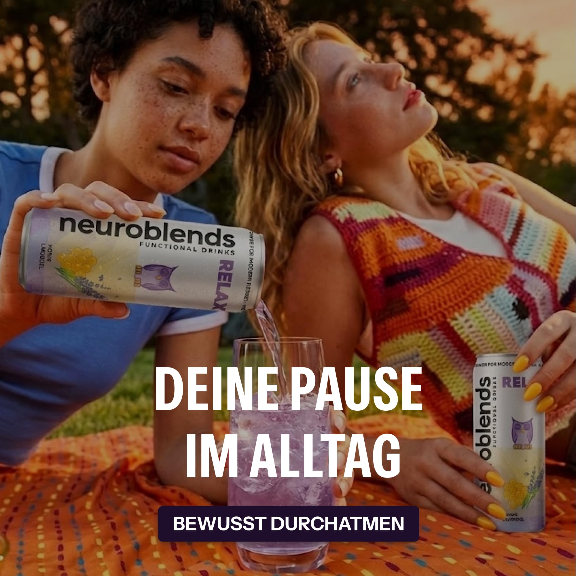 RELAX - Functional Relax Drink Honig-Lavendel I Mit GABA, Baldrianwurzel, Kamille & Magnesium I 0 Zucker & 0 Kalorien I Alkoholfreie Alternative zum Abschalten (24x 330ml)