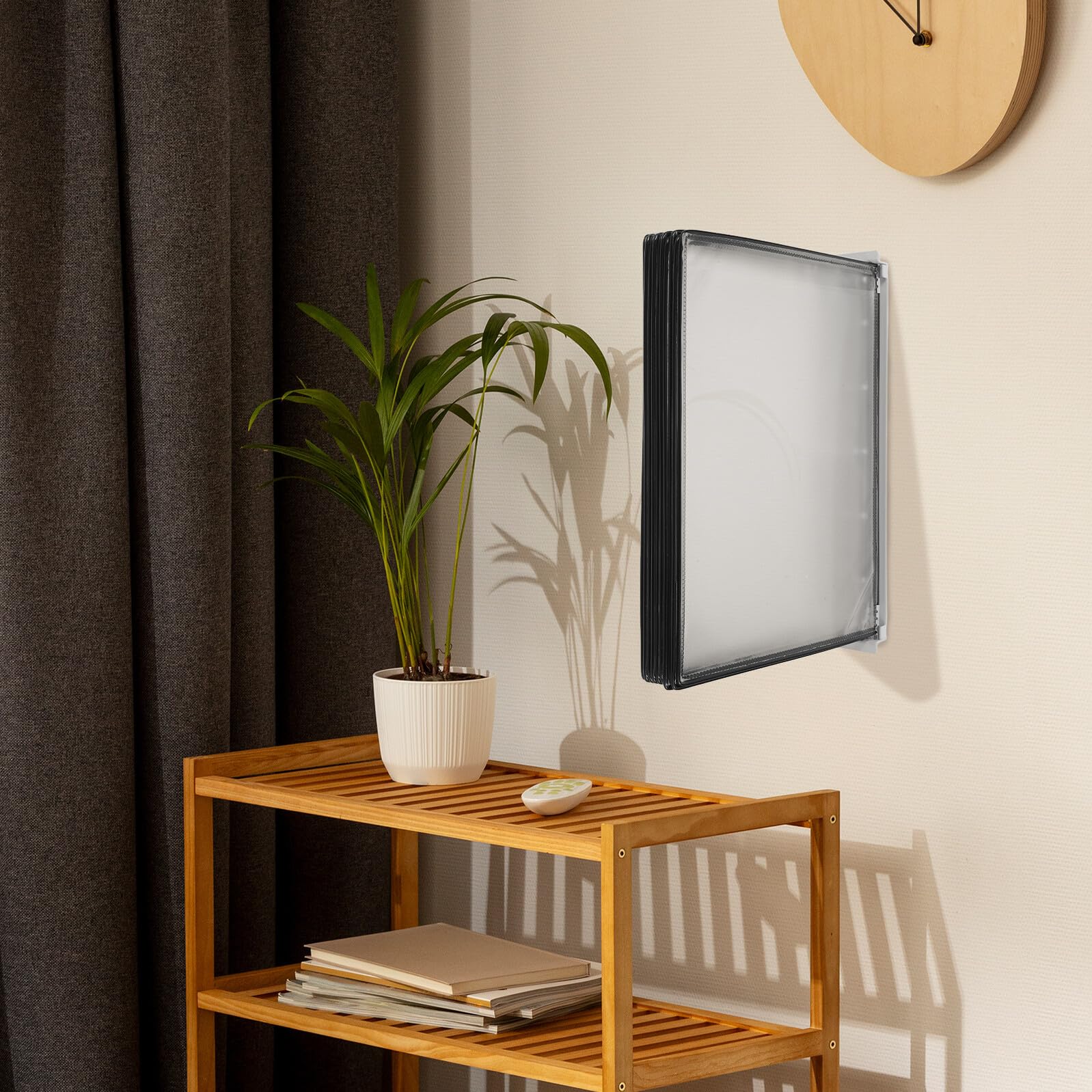 Portadocumenti Magnetico A4 10 Tasche in Pvc Supporto a Parete | Capienza Fino a Dieci Fogli A4, per Studenti e Aule, Soluzione Salvaspazio Fissaggio Magnetico