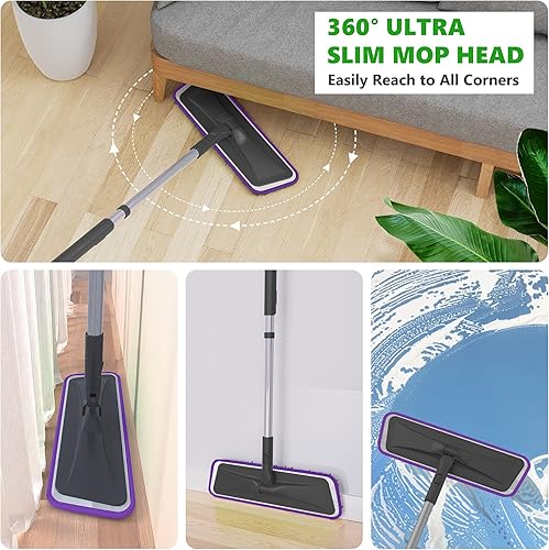 Miniatura 4 de Trapeador de microfibra para limpieza de suelos, con 4 almohadillas reutilizables lavables para Swiffer Powermop de cocina, mopa de polvo húmedo y