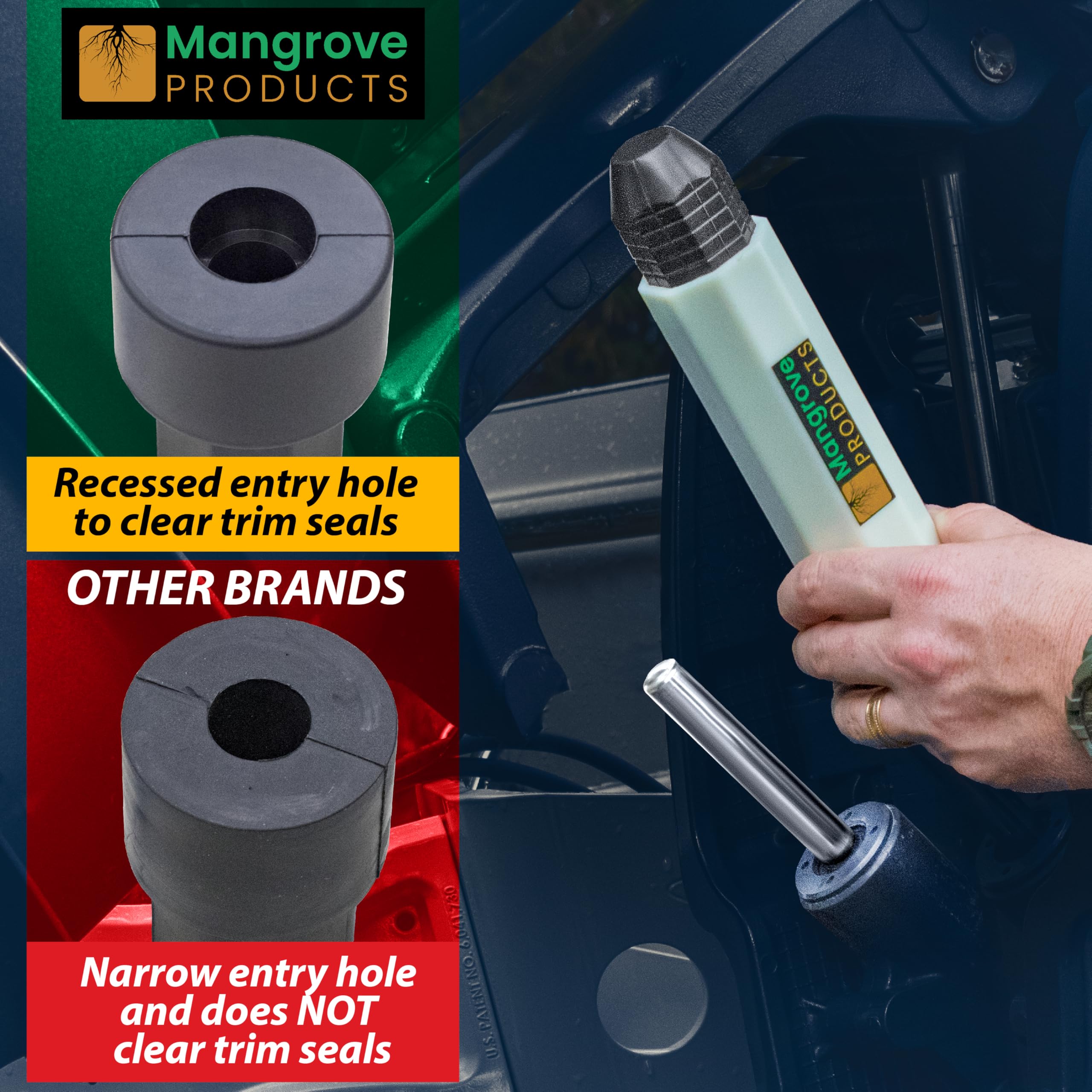 Mangrove Products: Support de moteur hors-bord pour bateau (3 RAM) - Accessoires de bateau de basse - Économiseurs de tableau arrière pour moteur hors-bord - Support de tableau arrière de bateau -