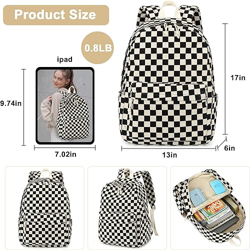 Miniatura 2 de Bluboon Mochila escolar para adolescentes y niñas, bolsas de libros de pana para escuela primaria y secundaria, bolsas de viaje para mujer