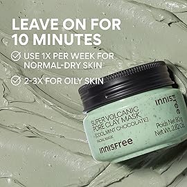innisfree Super Volcanic Pore Clay Mask, Limited Edition Cool Mint Chocolate, Cooling Korean Face Mask