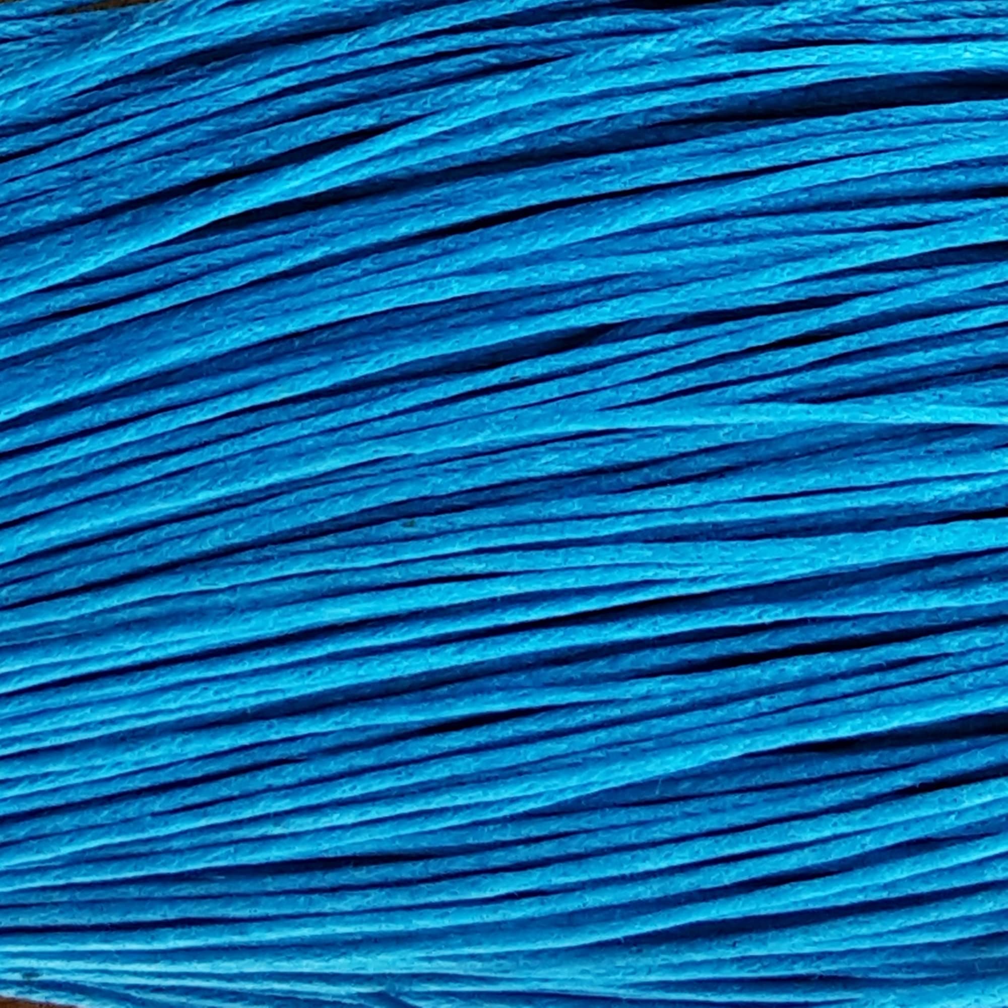 Mart-Mon Blue 1Mm Waxed Cord Cotton 15M - Bracelets, Necklaces, Jewellery Thread, Shamballa Macrame (#18 Azure )