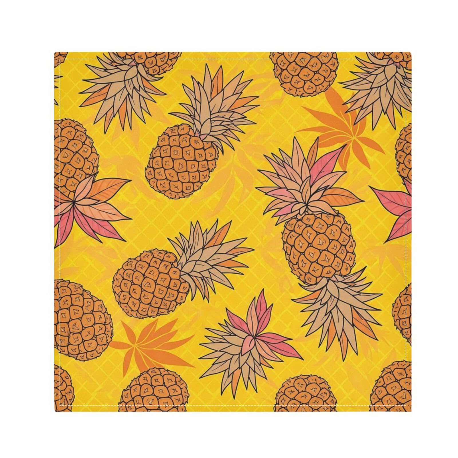 Ewusp Dandelion Washable Cloth Napkins 50x50 cm Absorbent & Reusable Dinner Napkins for Wedding Party Dining Banquet, 4 Pack