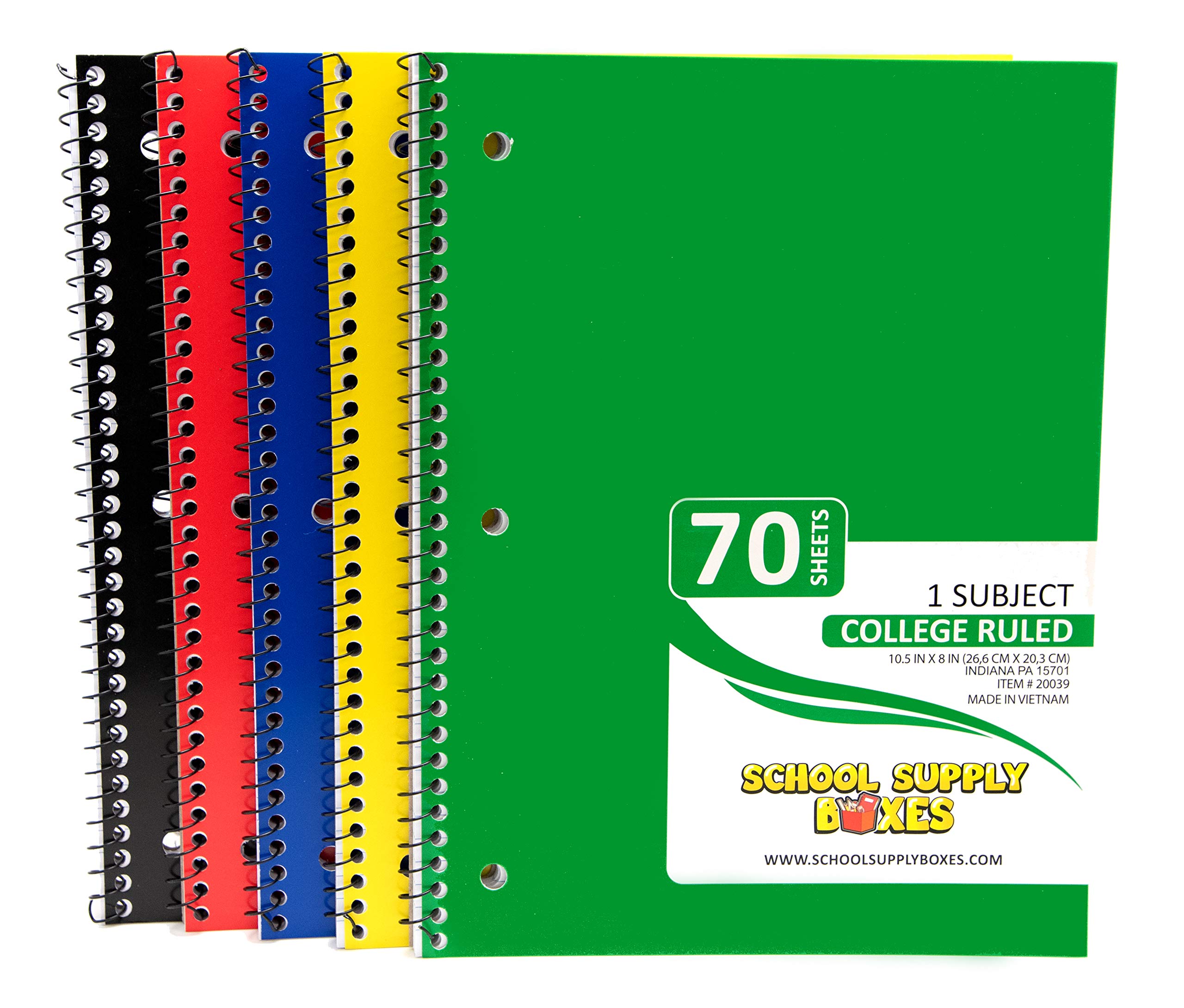 Yahenda Cuaderno De Espiral A5 Con Rayas Universitarias, 8