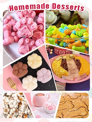 Miniatura 7 de Moldes caseros de silicona para perros  Cortadores de galletas para perros  Tarjeta de recetas de golosinas para perros, moldes de silicona de grado