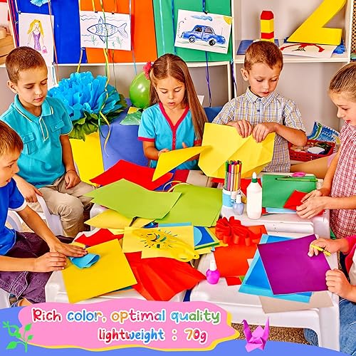 Miniatura 4 de 500 hojas de papel de construcción, varios colores, suministros escolares a granel, 9 x 12 pulgadas, arte ligero, clásico, manualidades para niños y