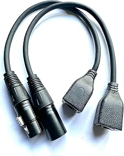 NDS XLR 3pin to RJ45 Female Adapter Cable,XLR Male to RJ45 Network Connector Extension Cable Use Cat5 Ethernet for DMX-CON Controller Series-1.1Ft