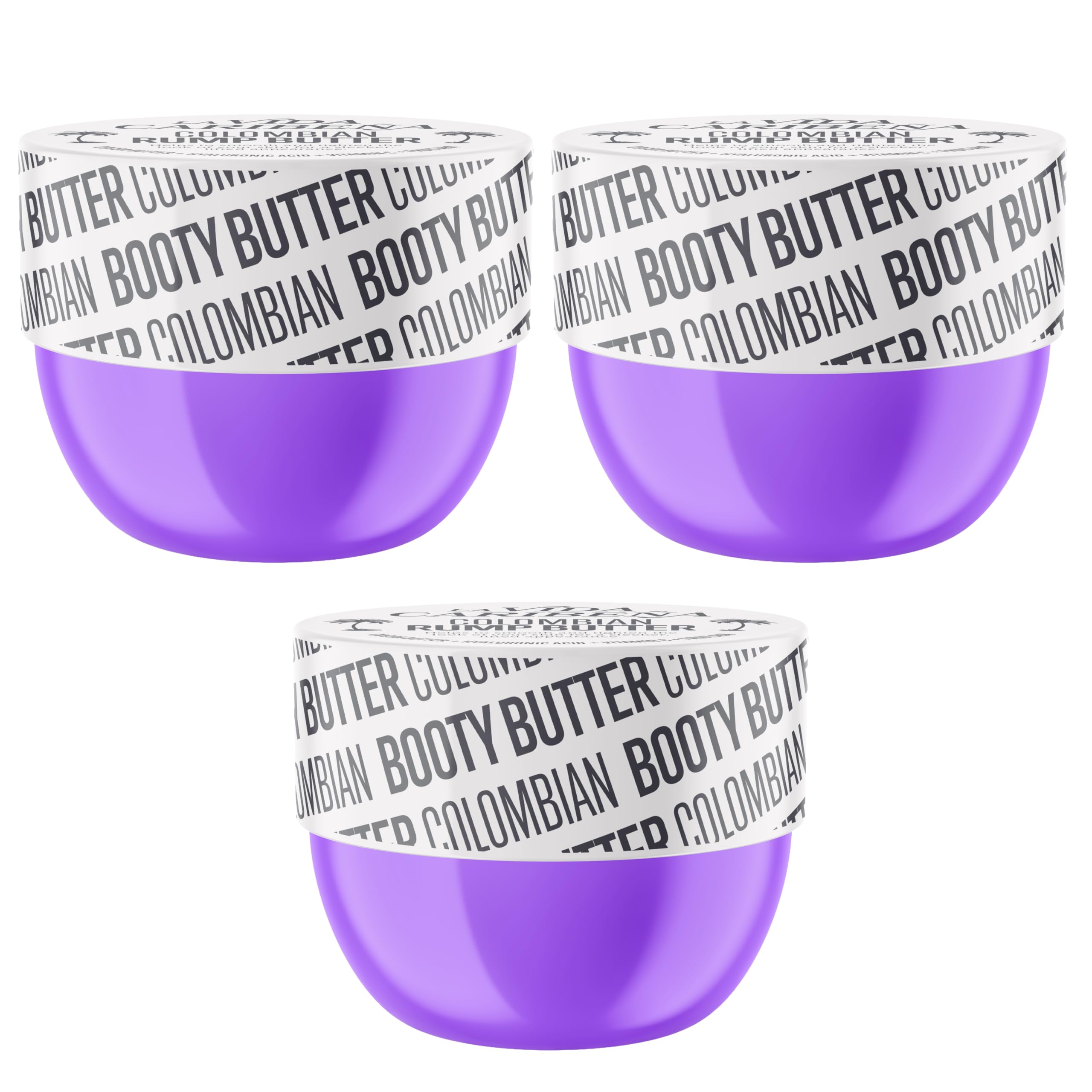 La Vida Caribena Colombian Booty Butter, Skin Smoothing Body Cream, Body Butter, 200ml 3-Pack, 200 ml (Pack of 3)