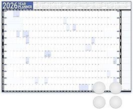 Giftinghouse A2 Wall planner 2026 Laminated - Ideal Size (42 x 59.4 cm) - Full Year to View Wall Calendar uk with mount stickers for home, office, school - Made in the UK