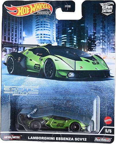 Hot Wheels Green Lamborghini Essenza SCV12 Car Culture 2022 Exotic Envy 5/5 Escala 1:64 Premium Coleccionable Die Cast Metal Toy Modelo de auto con