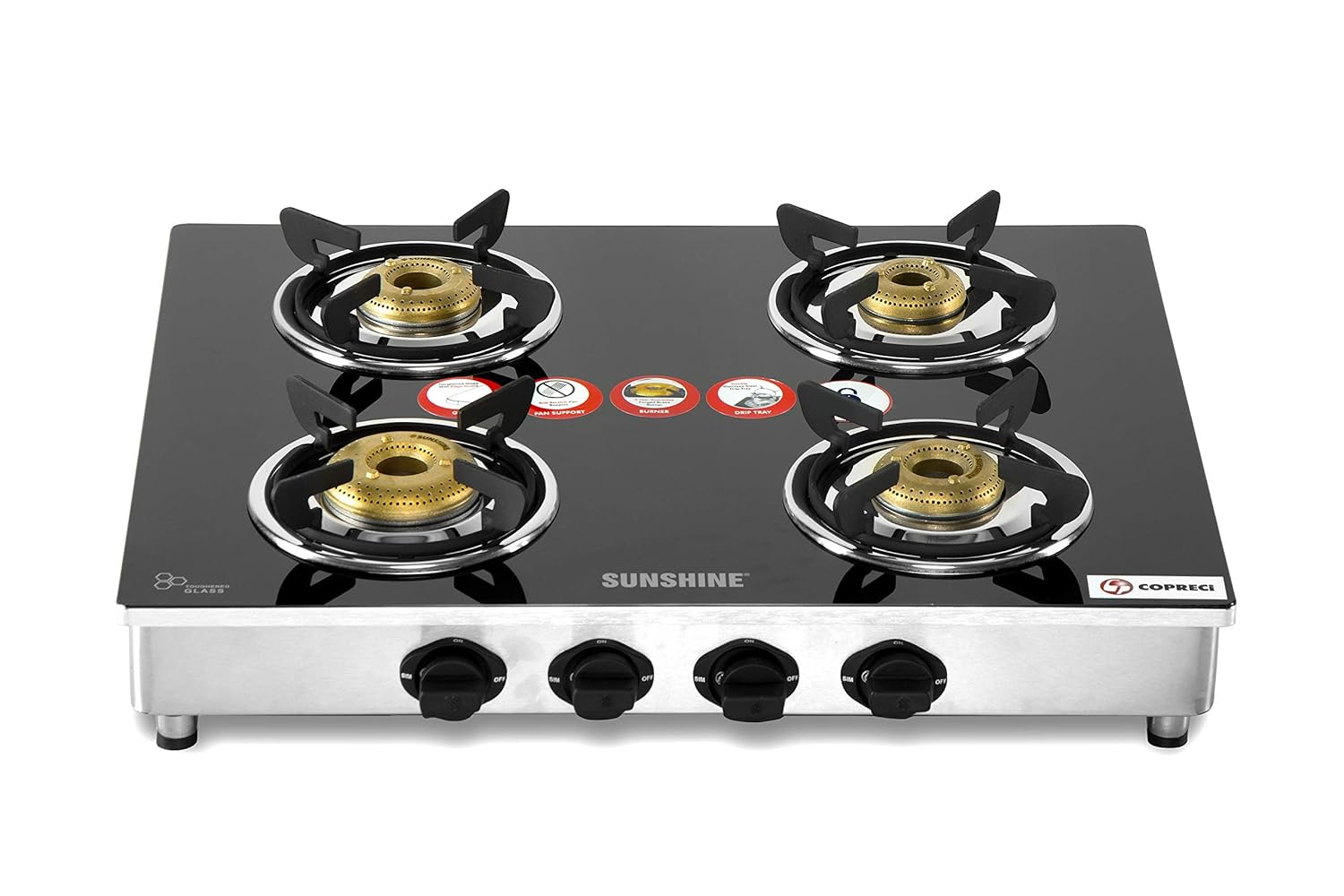 sunshine trendo 3 burner toughened glass gas stove