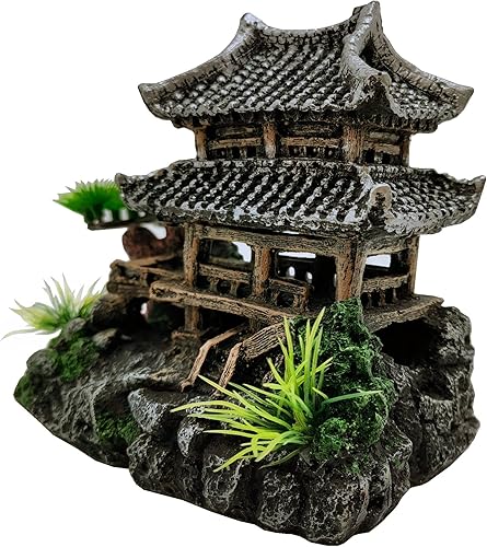 Vista 32 de M2cbridge Antiguas ruinas de columna romana castillo europeo decoraciones acuario pecera escondite rocas (columna romana redonda)