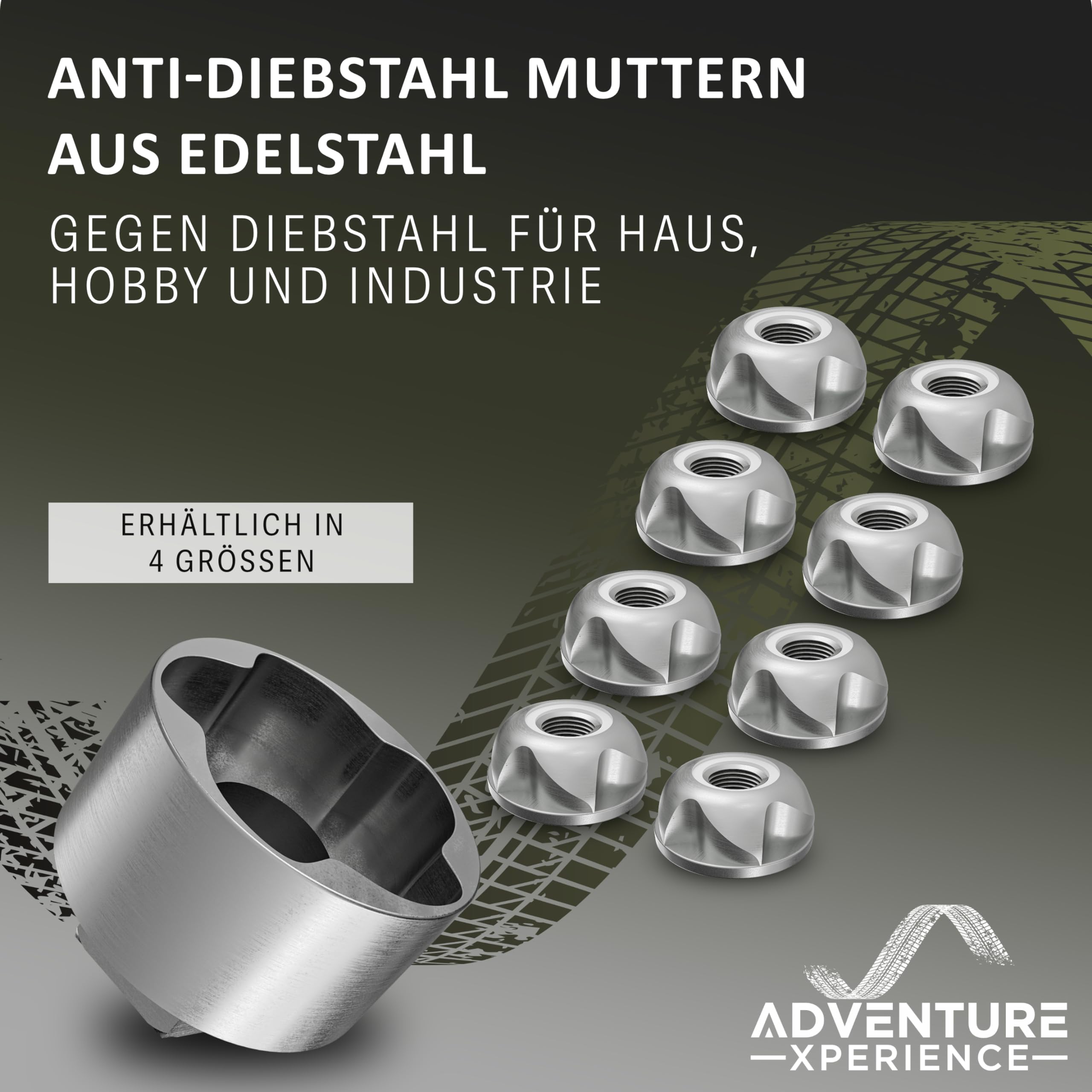 Adventure Xperience Anti-diefstal '4 gaten' schroeven, M6, M8, M10, roestvrij staal V2A Adventure Xperience Anti-diefstal '4 gaten' schroeven, M6, M8, M10, roestvrij staal V2A