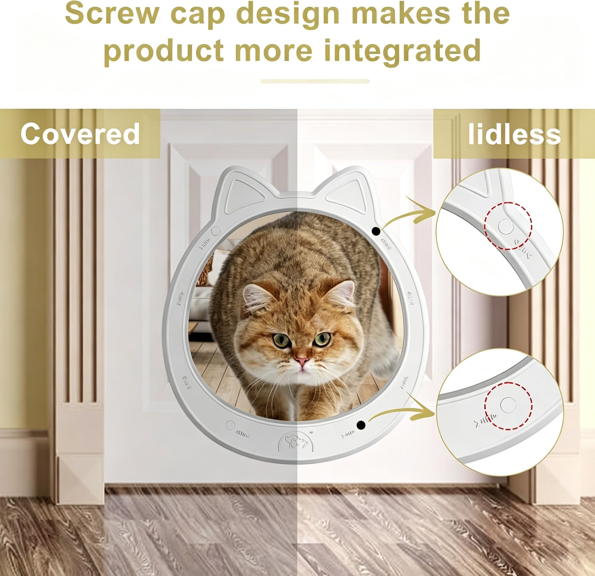 Amazon.co.jp: Caremyworld 大型キャットドア 室内ドア フラップなし