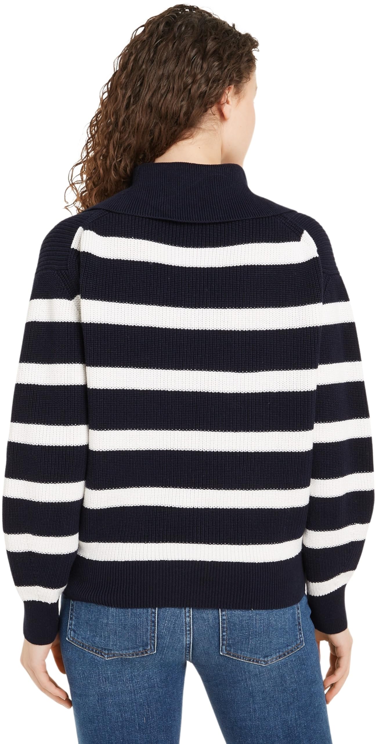 Tommy Hilfiger Sudadera con Cremallera Mujer 1/2 Zip Sweater Jersey de Punto
