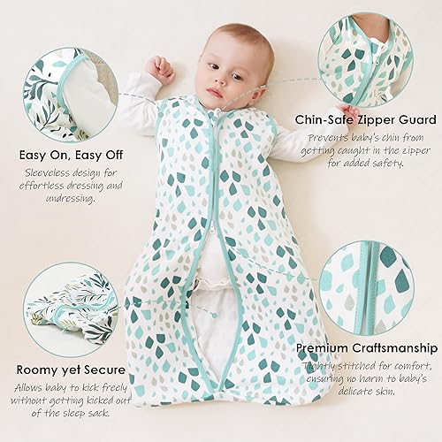 Miniatura 3 de Cute Castle - Saco de dormir para bebé de 0 a 6 meses, ligero, 100 % algodón, cremallera de 2 vías, TOG 0.5, manta para bebé, ropa de dormir