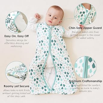Cute Castle Baby Sleep Sack - Lightweight 100% Cotton 2-Way Zipper TOG 0.5 Infant Wearable Blanket