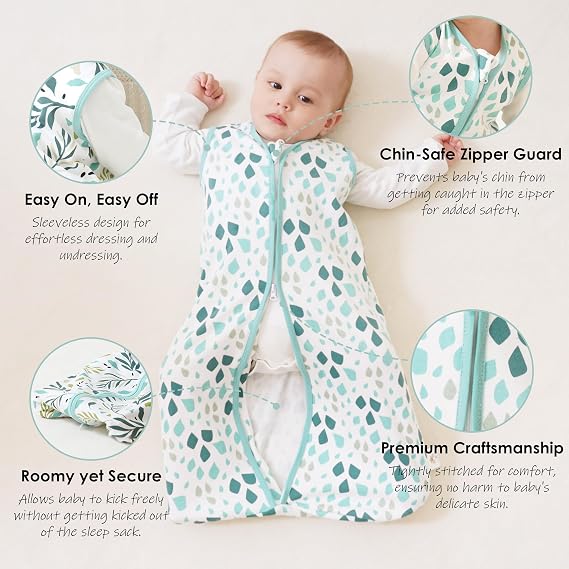 Cute Castle Baby Sleep Sack - Lightweight 100% Cotton 2-Way Zipper TOG 0.5 Infant Wearable Blanket