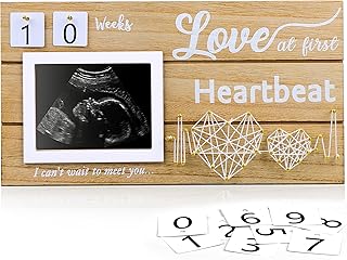 Ultrasound Picture Frames - Sonogram Picture Frame, Pregnancy Gifts for First Time Moms Pregnancy Gifts for Baby Announcements Ideas,Love At First Sight Frame with Countdown Pregnant Mom Gifts