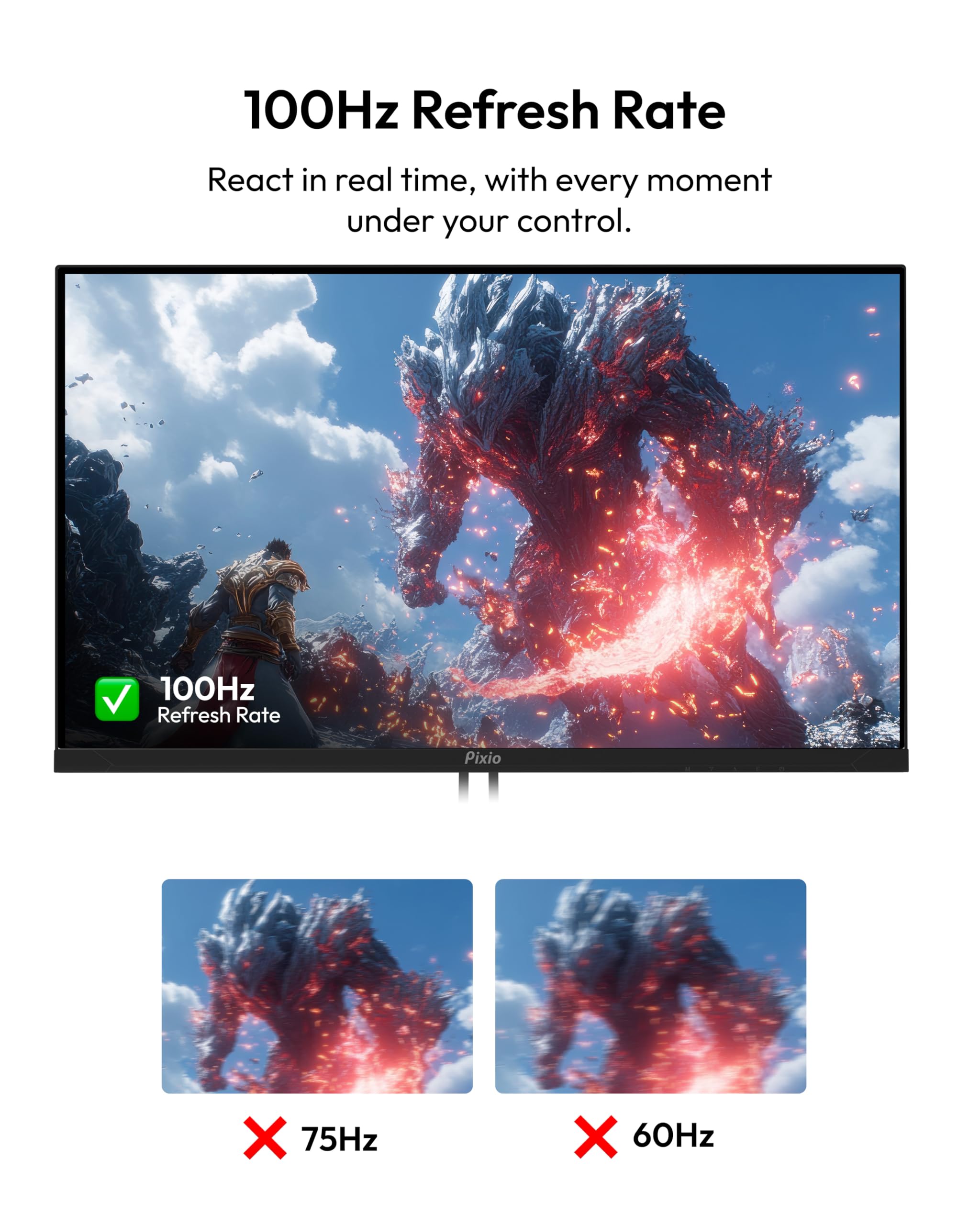 Amazon.com: Pixio PX275 Wave 27 inch 100Hz Refresh Rate QHD 1440p