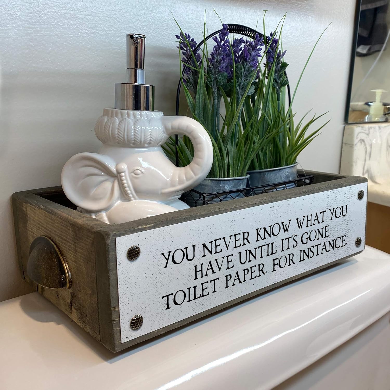 You Never Know What You Have Until It’s Gone, Toilet Paper For Instance – Bathroom Box – Cute & Funny Rustic Farmhouse Bathroom Decor - Toilet Paper Holder - Wood Boxes With Sayings – Diaper Caddy