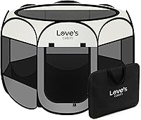 Lovescabin Foldable Dog Playpen for Small Pets - Portable Indoor/Outdoor Puppy Crate Tent with Zipper Top & Carrying Case, Grey
