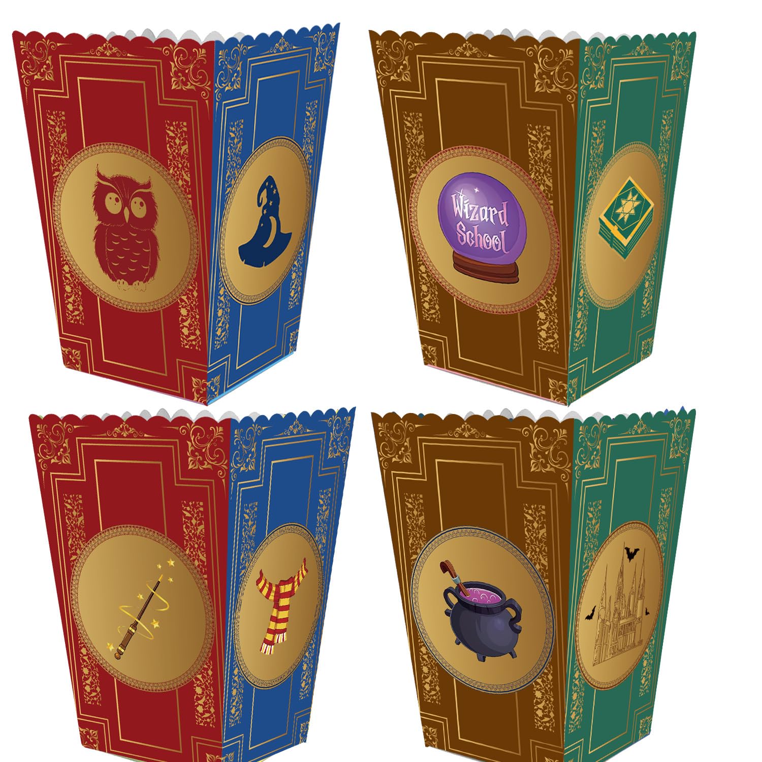 Daapiishuu 24 Pcs Magical Wizard party popcorn Boxes, party Candy cookie Box for Baby Shower Birthday Party Supplies