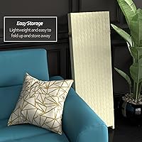 Vista 3 de Pantalla plegable de fibra tejida corta de 4 pies - Crema - 4 paneles