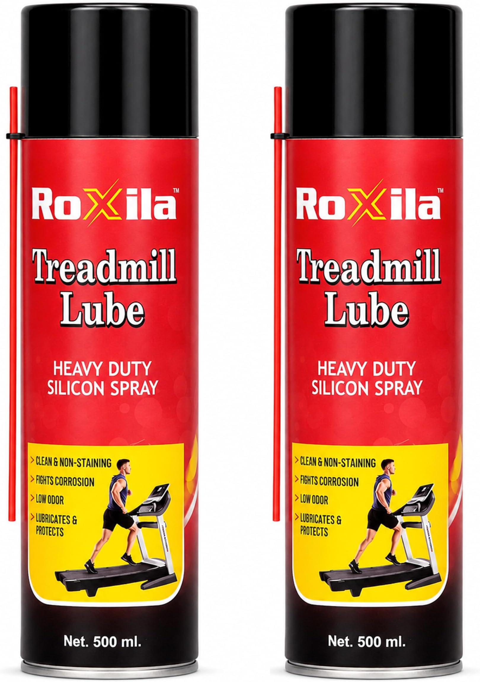 Treadmill Lubricant Spray For Belt - Heavy Duty Silicone Spray - 500 ML Each (Set Of 2)