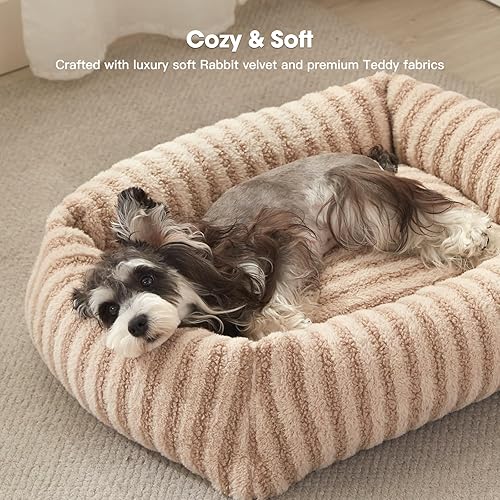 Miniatura 3 de MIXJOY Camas pequeñas para perros pequeños, cama lavable para perros con funda extraíble, camas rectangulares para mascotas, cama cálida y suave