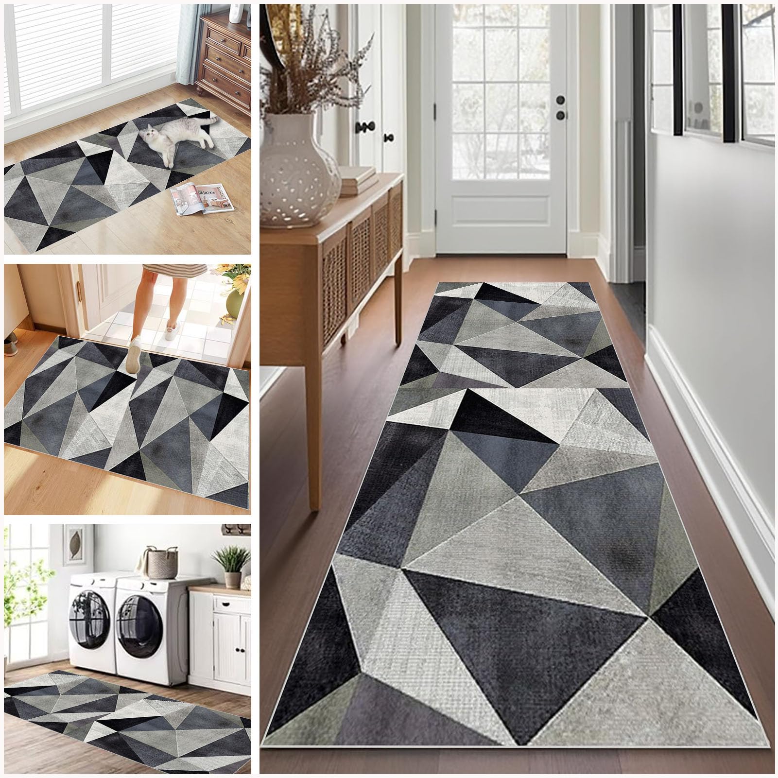 Alfombra de Pasillo, Alfombras Cocina Lavable Antideslizante 40 x 60 cm Alfombra Larga Entrada Casa Interior, Alfombra Corredor para Puerta Cocina Pasillo, Alfombra para Salón Lavadero Dormitorio