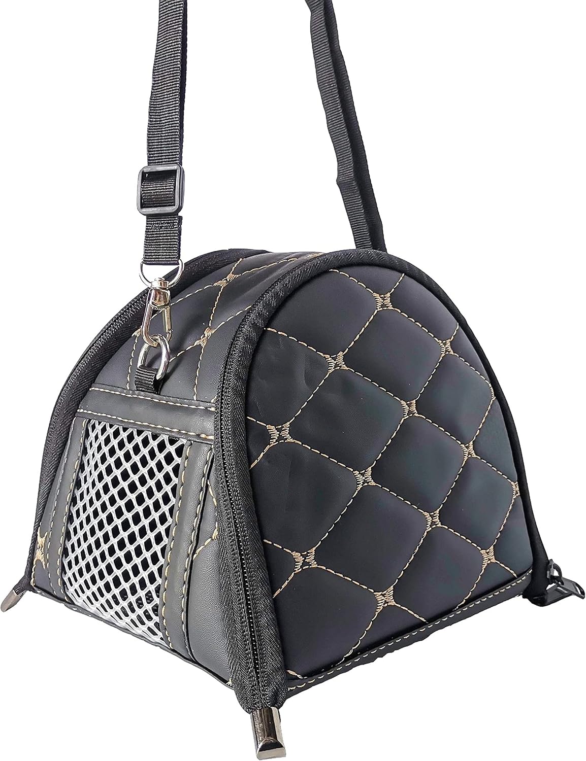 VVVSO Foldable Small Animal Carrier with Detachable Strap Breathable Outgoing Bag Travel Carriers for Hamster, Chinchilla, Ferret, Rat,…