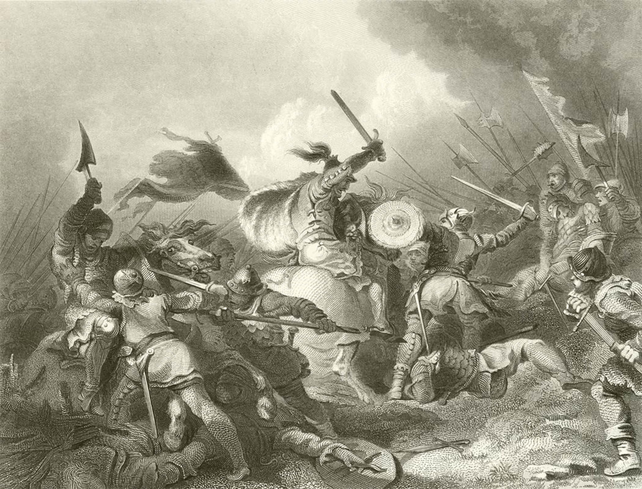 POSTERIIk Vintage Print Pop Art Landscape Artwork the Battle of Hastings by Philippe Jacques De Loutherbourg Art Prints for Office Home Decor 60x90cm