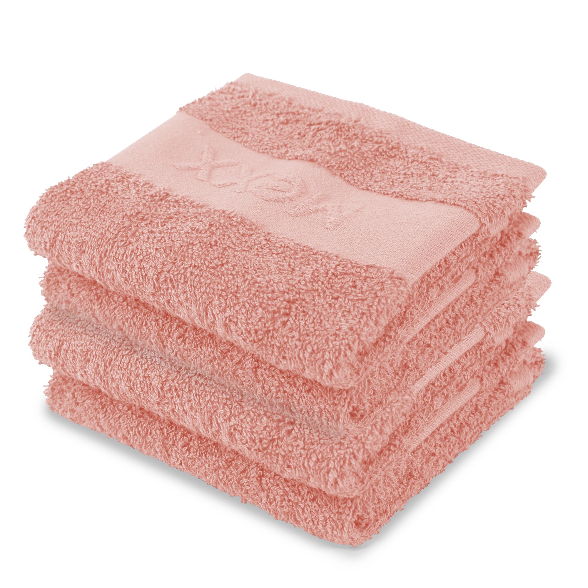Bestlivings Mexx ręcznik dla gości (4-pak/brzoskwiniowy róż) 50 x 30 cm, 100% bawełna – Öko-Tex, ręcznik wysokiej jakości 450 g/m², super chłonny, szybkoschnący
