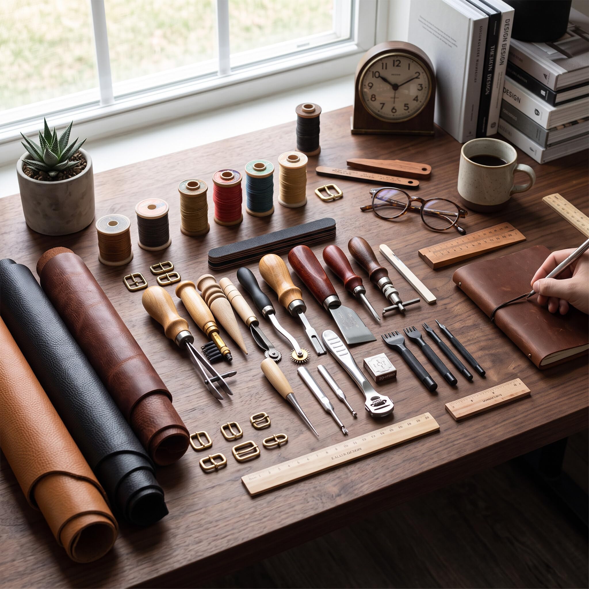 HEEPDD Outil en Cuir, Outils à Main en Cuir, Outils de PoinçOnnage en Cuir pour L'artisanat du Cuir