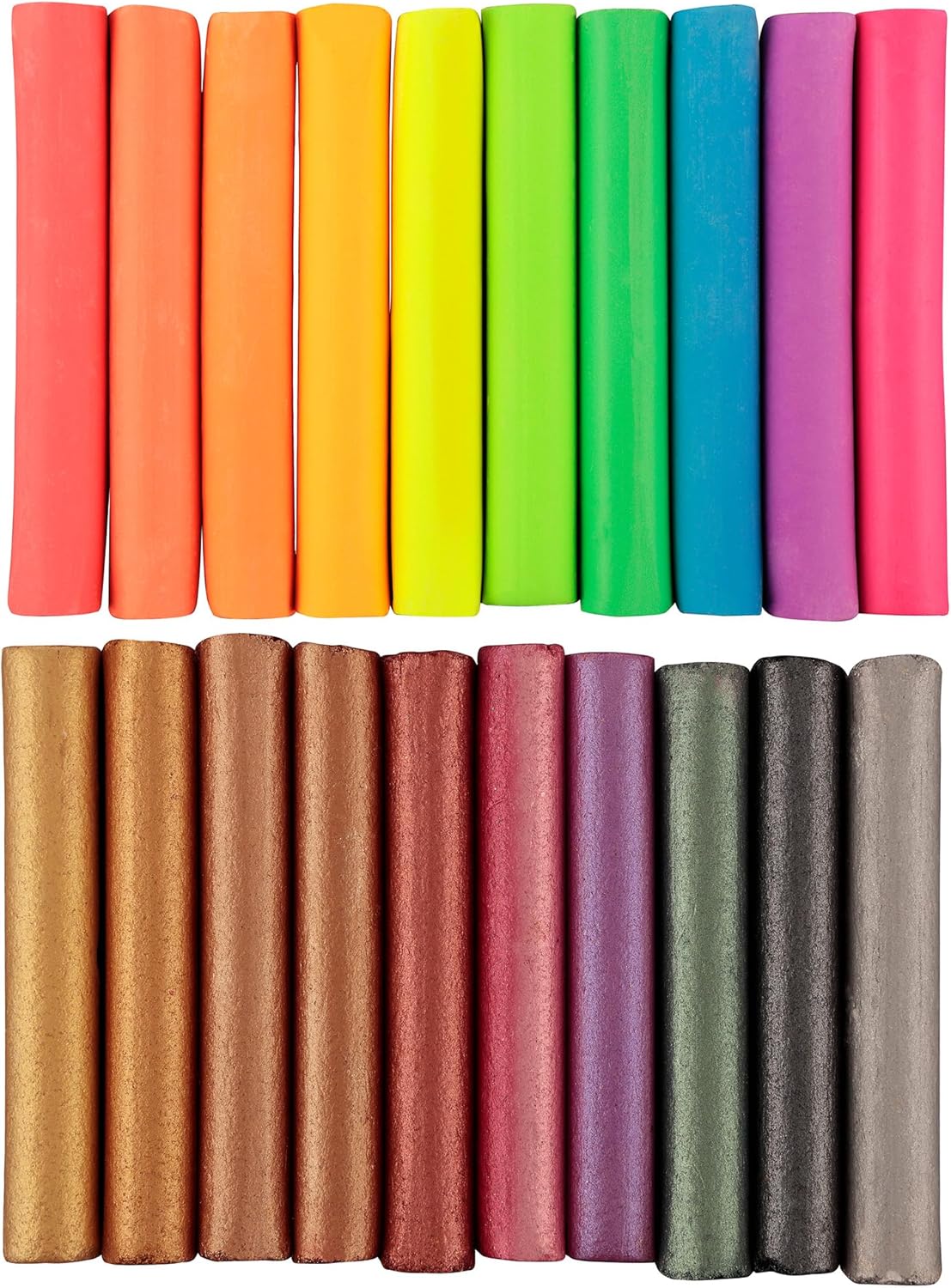 Soho Urban Artist Soft Pastel Sticks - Bundle of 10 Each Metallic and Fluorescent Colors for Artists - Drawing, Blending, Layering, Shading
