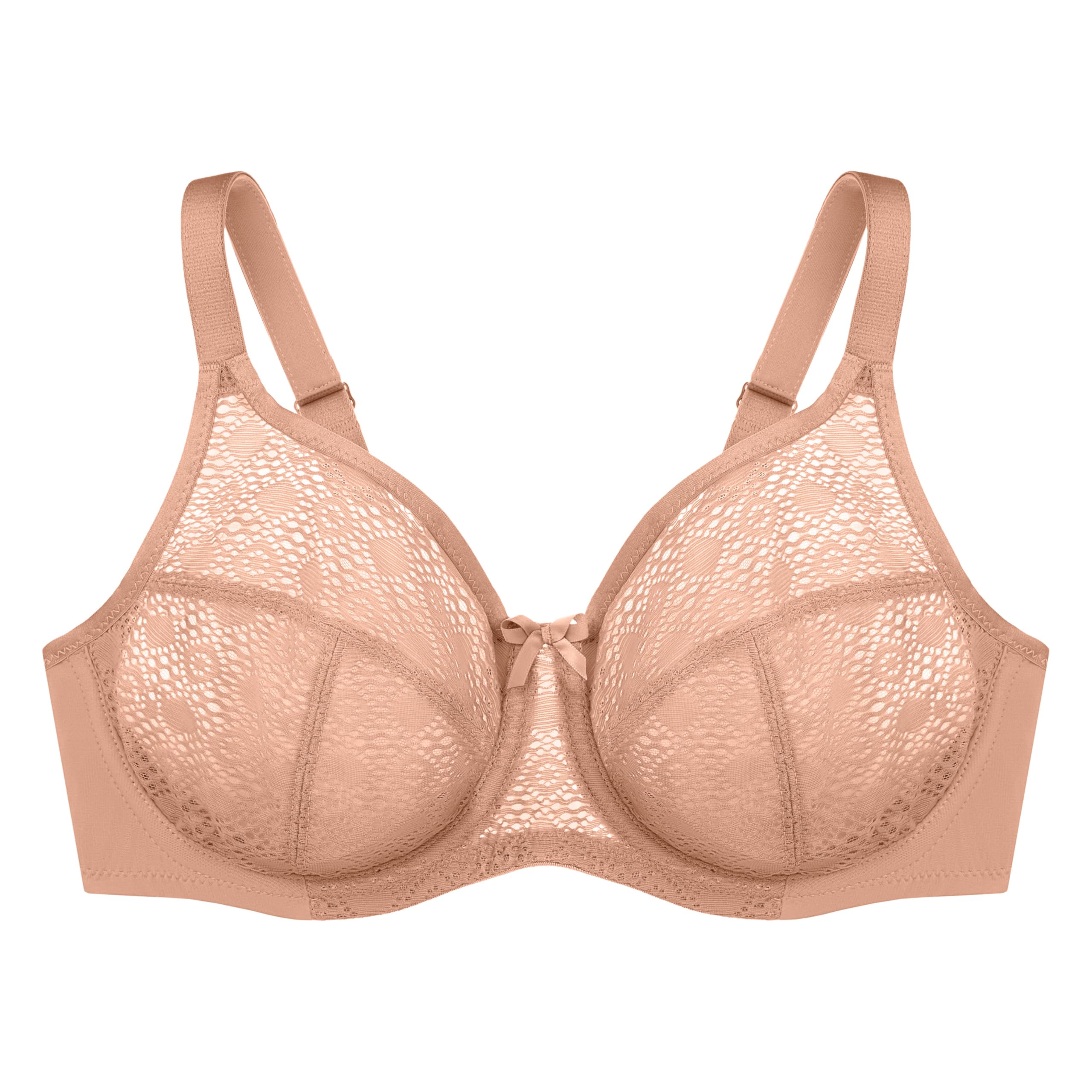 Glamorise Wonderwire Comodidad Encaje Correa #9855 Sujetador de Cobertura Completa Mujer (Pack de 1)