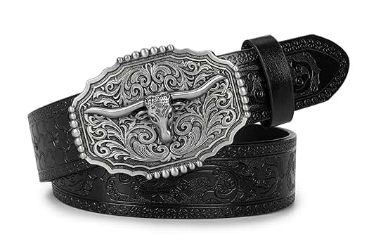 Amazon.com: Cow-Head Buckle Western Cowboy Retro Belt