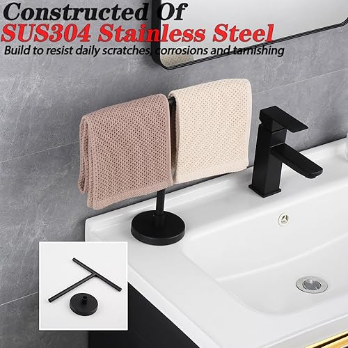 Miniatura 4 de SUS 304 - Toallero de mano de acero inoxidable para tocador de baño, encimera, acabado cepillado DZY06-LS